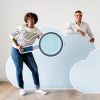 Happy people with cloud and technology icons